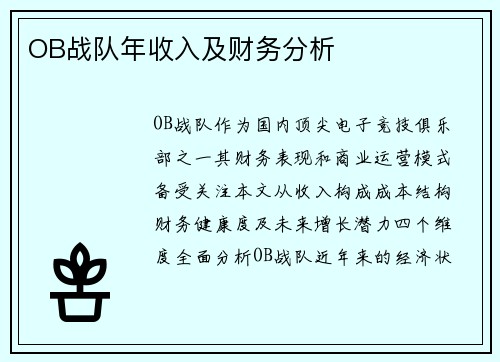 OB战队年收入及财务分析
